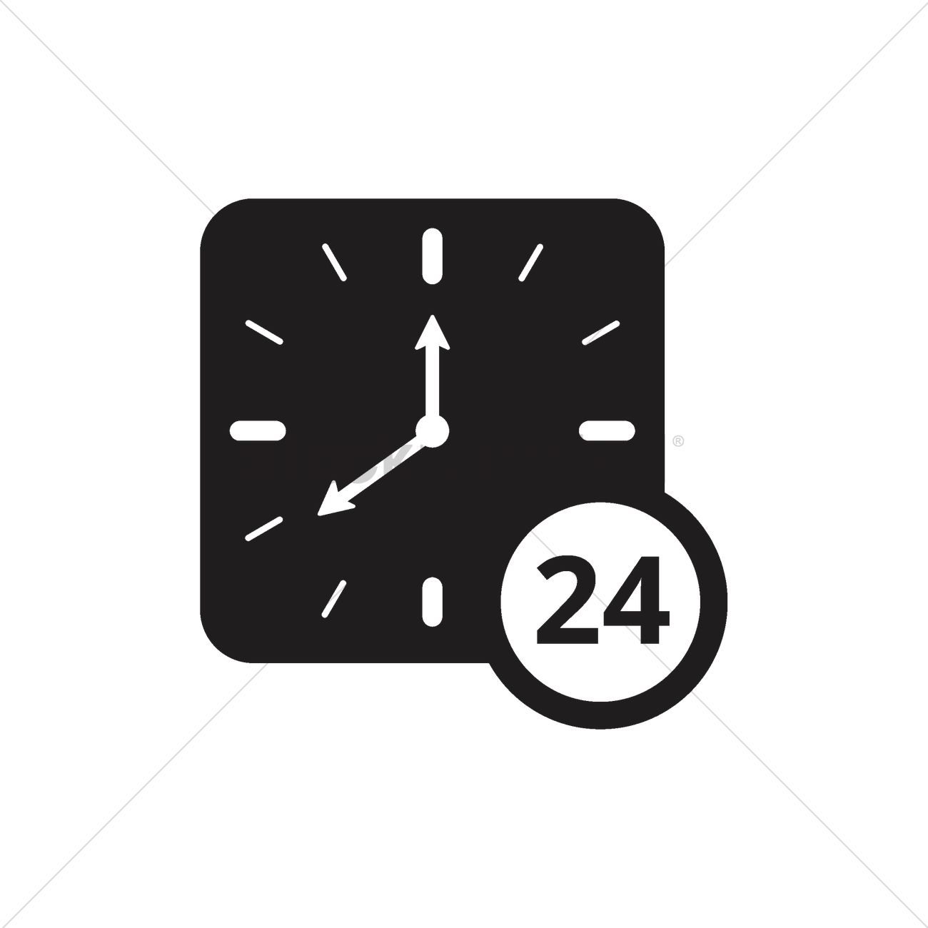 1300x1300 Hours Clock Icon Vector Image
