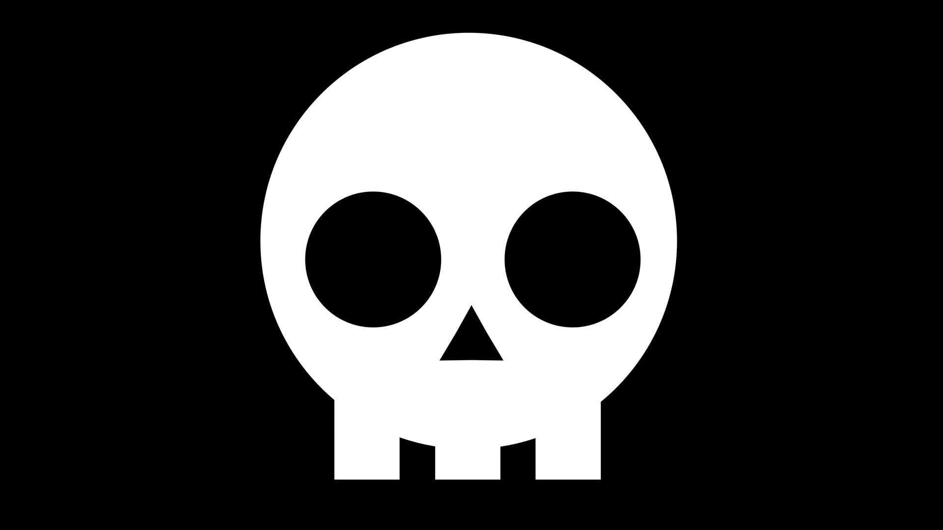 1920x1080 Flat Skull Icon Animation Motion Background