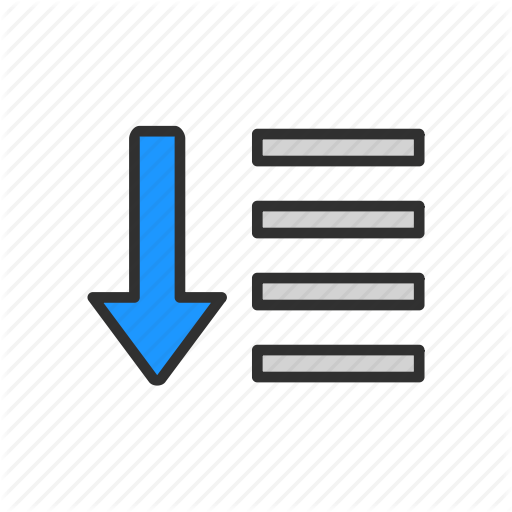 512x512 Arrow Down, Descending Tool, Menu Bar, Text Icon