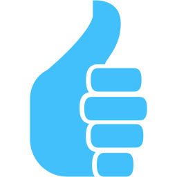 256x256 Caribbean Blue Thumbs Up Icon