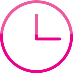 256x256 Web Deep Pink Clock Icon