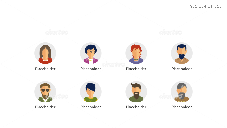 731x411 Eight People Shapes As Persona Icons In Circles