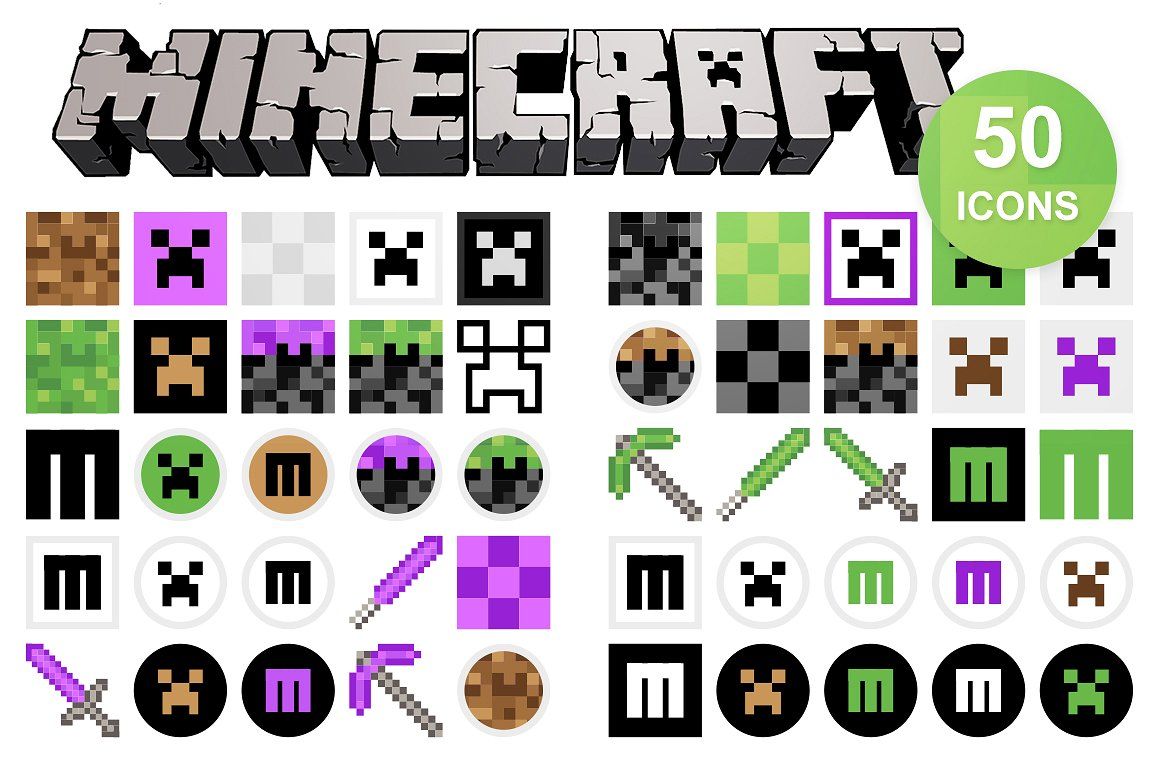 1160x772 Minecraft Icons Includes