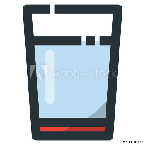 500x500 Water Glasses Vector Filled Line Icon Pixel Perfect