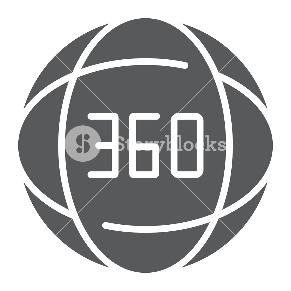 1000x1000 Degree Glyph Icon, Angle And View, Rotate Sign, Vector