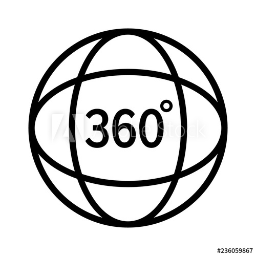 Degree Video Or View Degrees In Virtual Reality Line Art 500x500 Degree Video Or View Degrees In Virtual Reality Line Art