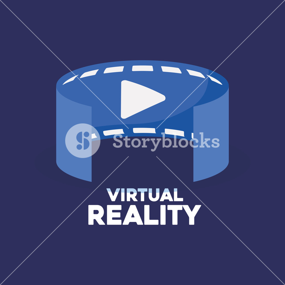 Virtual Reality Design With Degree Video Icon Over Blue 1000x1000 Virtual Reality Design With Degree Video Icon Over Blue