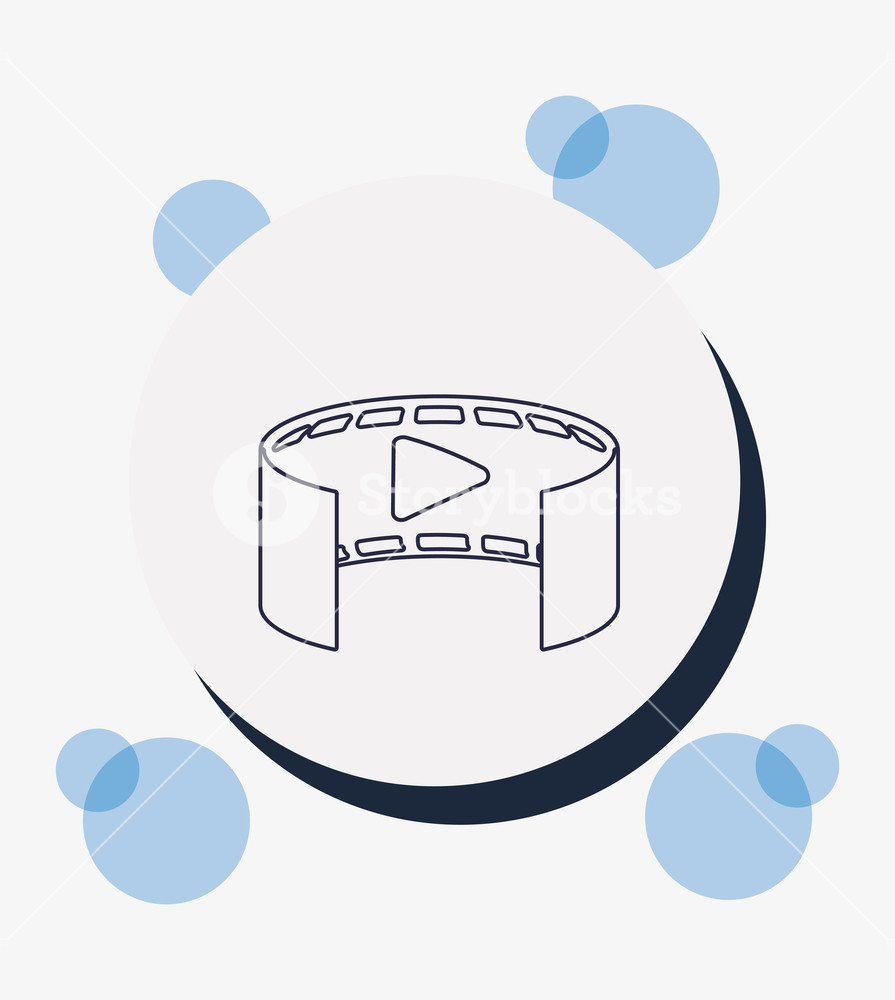 Virtual Reality Design With Degree Video Symbol Icon Over Blue 895x1000 Virtual Reality Design With Degree Video Symbol Icon Over Blue