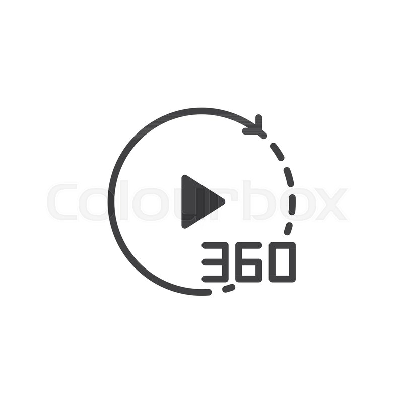 800x800 Degrees Video Vector Icon Filled Stock Vector Colourbox