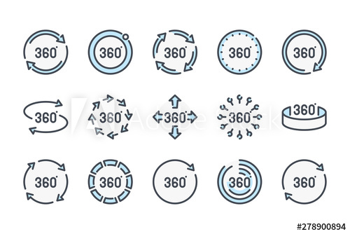 500x334 Degree Related Color Line Icon Set View Colorful Linear