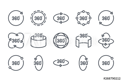 500x334 Degree Related Line Icon Set View Linear Icons Panorama