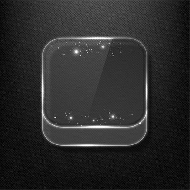 626x626 Glass App Icon With Shiny Reflection Vector Free Download