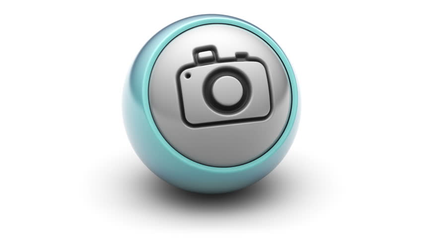 852x480 Camera Icon On Ball Looping Stock Footage Video