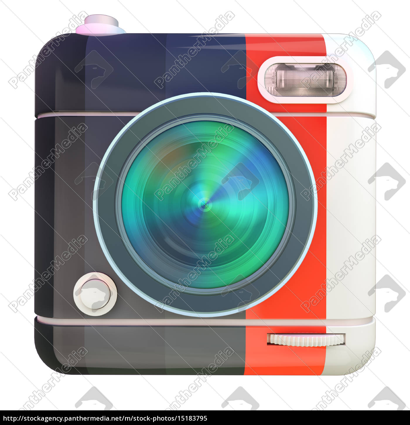 1400x1450 Camera Icon Black, Red And White