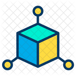 256x256 Cube Icon Of Colored Outline Style