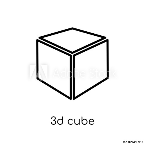 500x500 Cube Icon From Geometry Collection