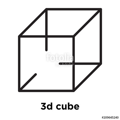 500x500 Cube Icon Vector Sign And Symbol Isolated On White Background