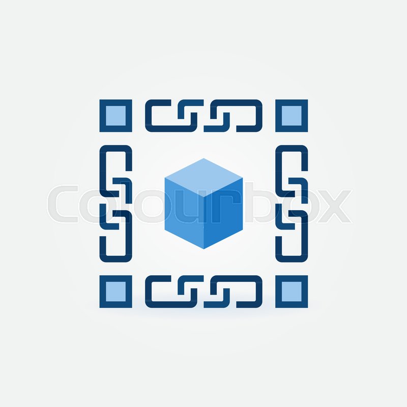 800x800 Blue Cube With Chan Vector Stock Vector Colourbox