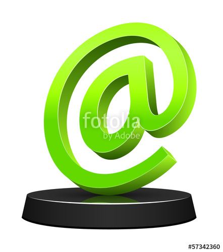 442x500 Green Email Icon On Podium Stock Image And Royalty Free Vector
