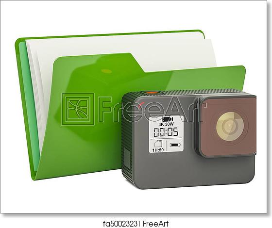 560x470 Free Art Print Of Computer Folder Icon With Dashcam, Rendering
