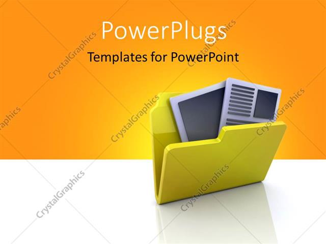 640x480 Powerpoint Template Yellow Folder Icon With Documents Inside