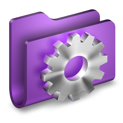 512x512 Purple Settings Folder Icon, Png Clipart Image
