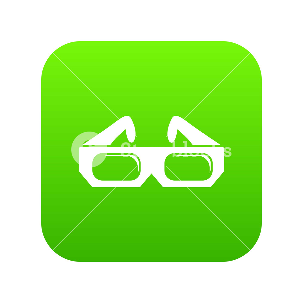 1000x1000 Glasses Icon Green Vector Isolated On White Background Royalty
