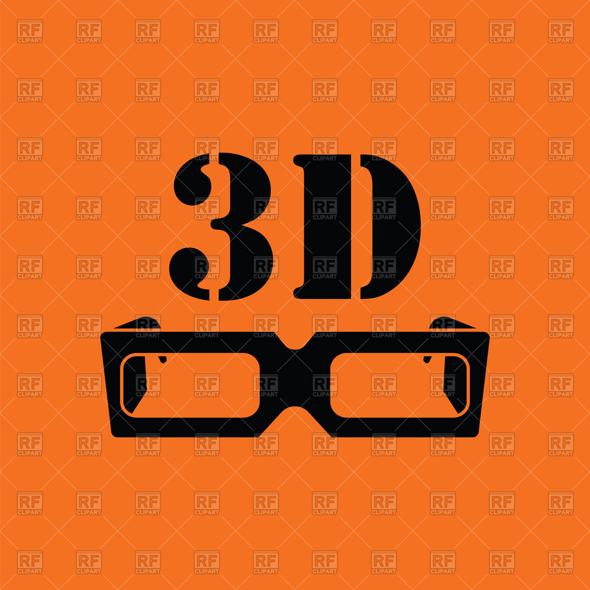 1200x1200 Glasses Icon On Orange Background Vector Image Of Icons
