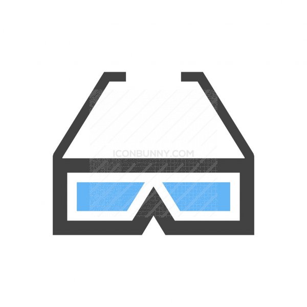 600x600 Glasses Blue Black Icon