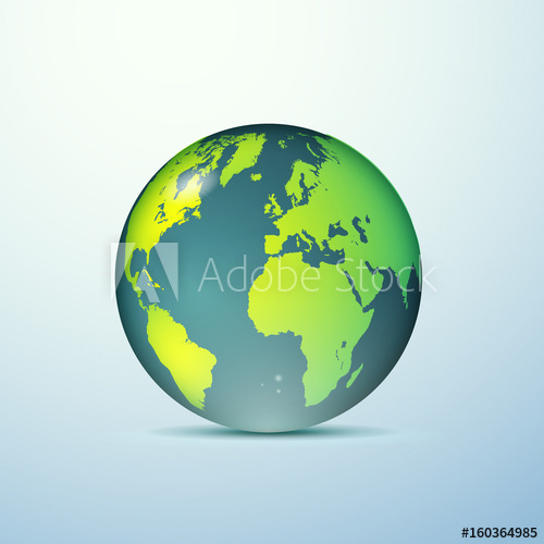 500x500 Realistic Globe Icon With Smooth Gradients Planet Earth Vector