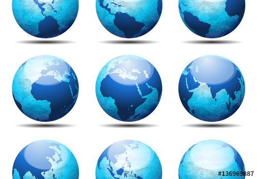 500x348 Blue Globe Icons Buy This Stock Template And Explore