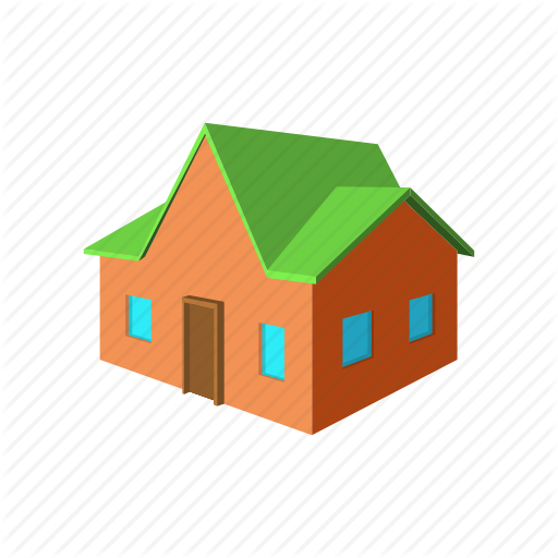 512x512 Architecture, Cartoon, Estate, Green, Home, House, Red Icon