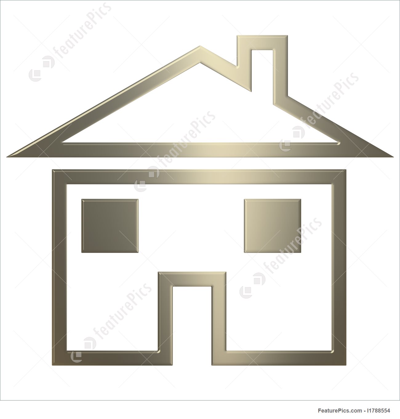 1300x1360 Gold Home Icon Illustration