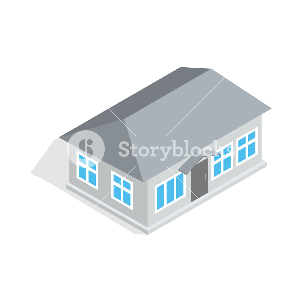 1000x1000 Gray House Icon In Isometric Style Isolated On White Background