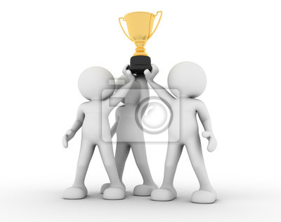 400x316 Human Icon Holding Golden Trophy Laptop Stickers Wall