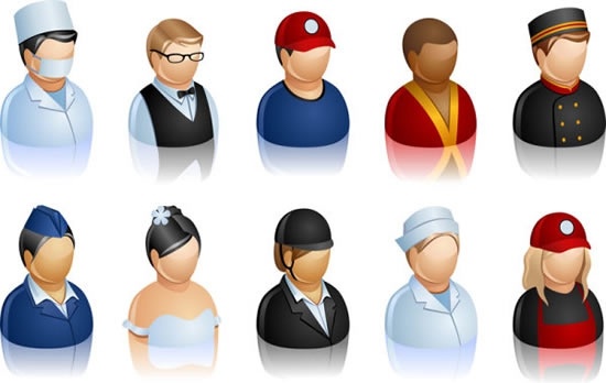 550x348 Human Icon Careers Theme Shiny Colored Sketch Free Vector