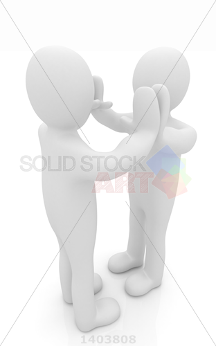 312x500 Stock Photo Of Two Grey Human Icons Giving Receiving High Fives