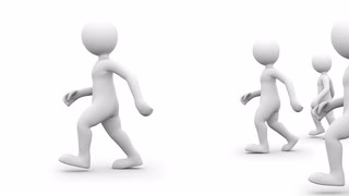 320x180 Character Man, Person Walks With An Alpha Matte Motion