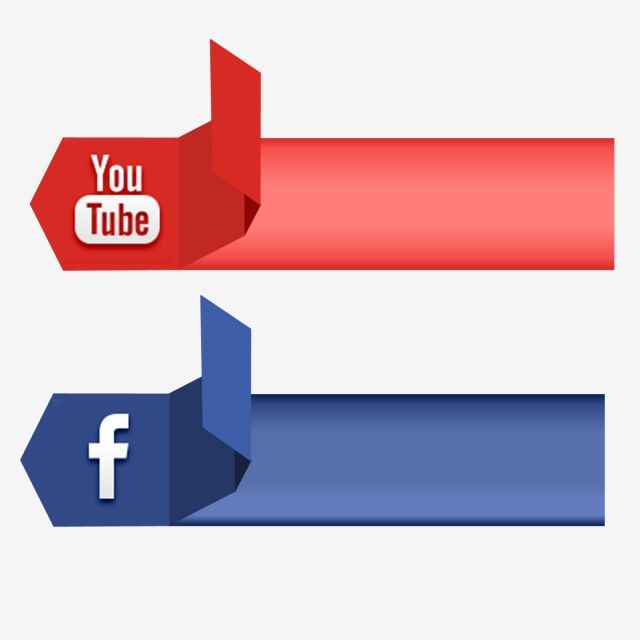 640x640 Social Media Icon Youtube Vector Ribbon Banner, Social, Media