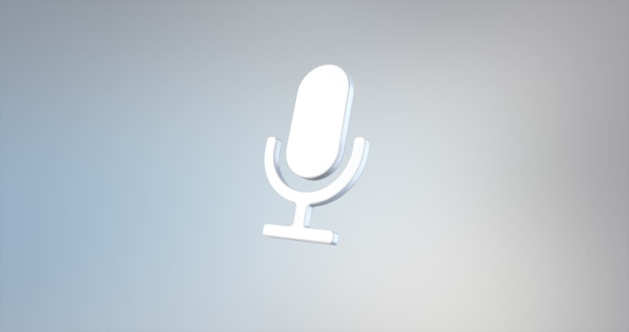 Animated Microphone White Icon Stock Footage Video 910x480 Animated Microphone White Icon Stock Footage Video