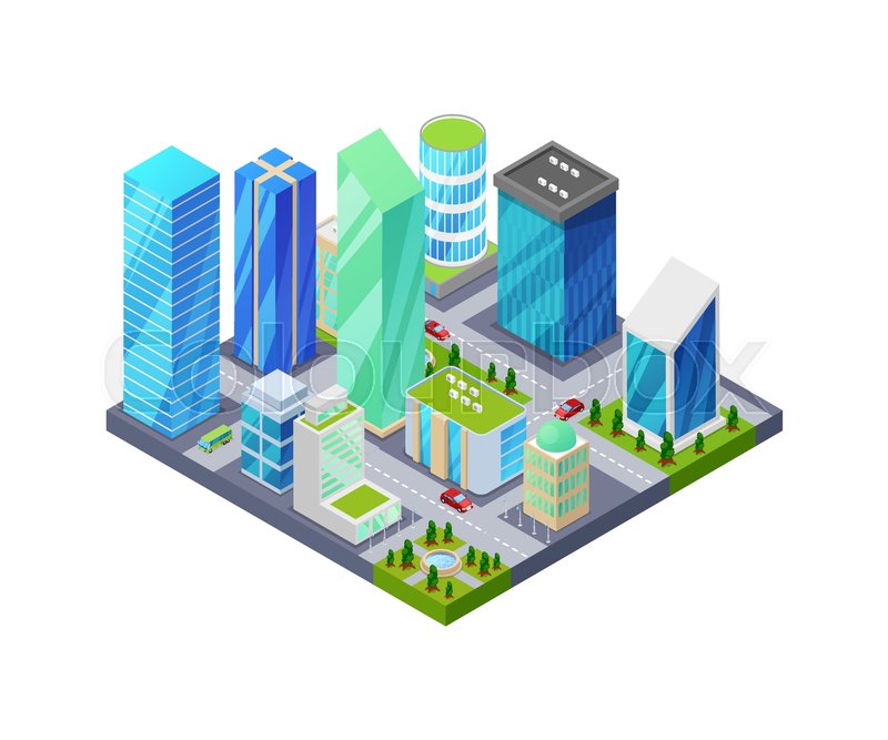 City Quarter Isometric Icon Stock Vector Colourbox 800x667 City Quarter Isometric Icon Stock Vector Colourbox