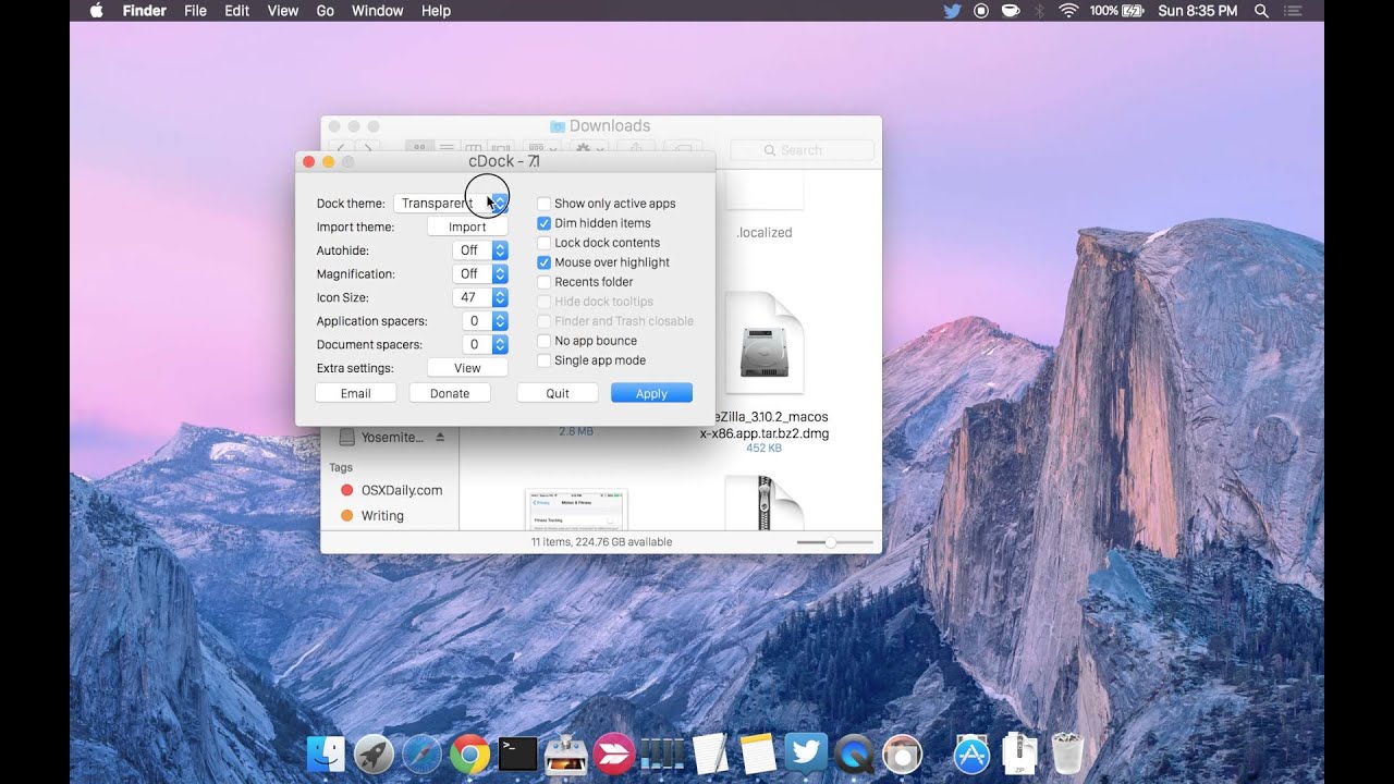 1280x720 How To Make The Mac Dock Or Transparent In Os X Yosemite