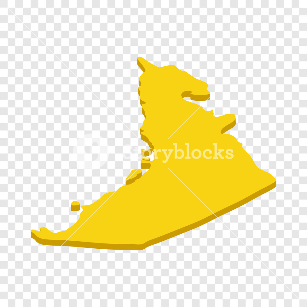 1000x1000 Map Uae Isometric Icon On A Transparent Background Illustration