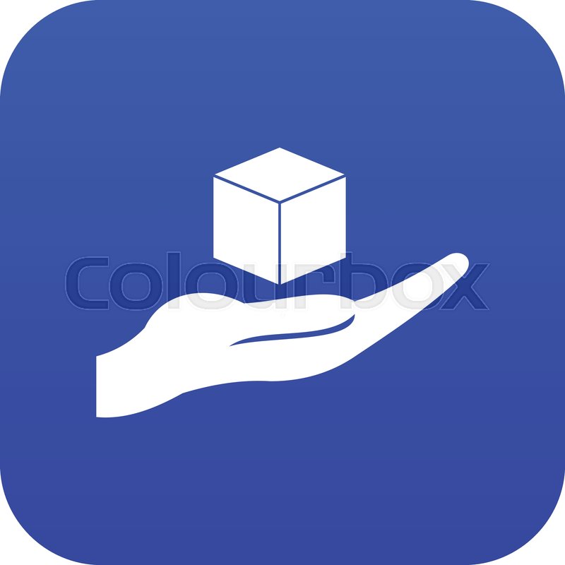 800x800 Cube Model Icon Digital Blue For Stock Vector Colourbox