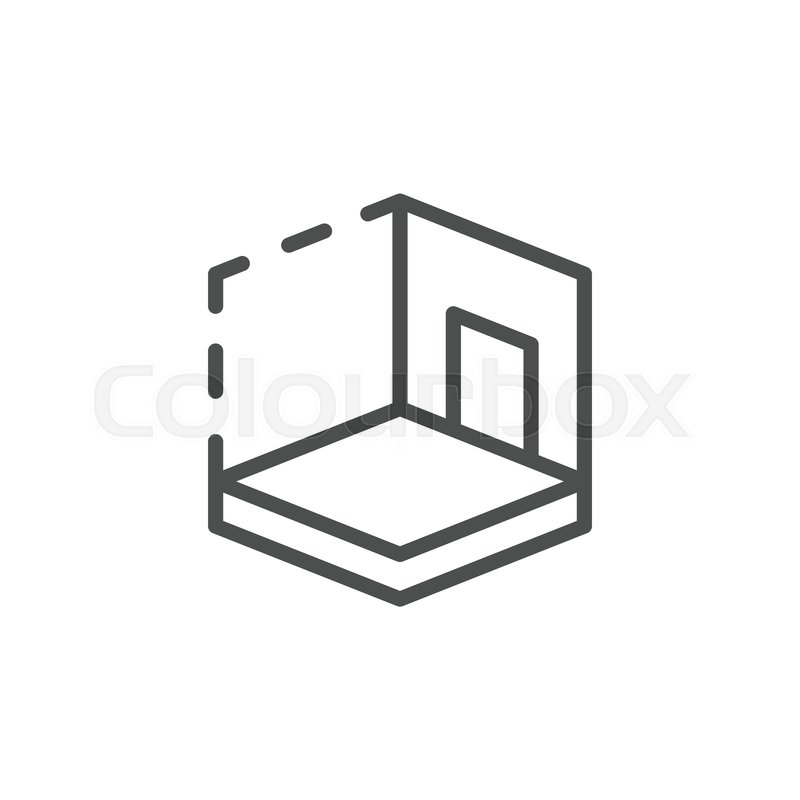 800x800 House Modeling Line Icon Isolated Stock Vector Colourbox