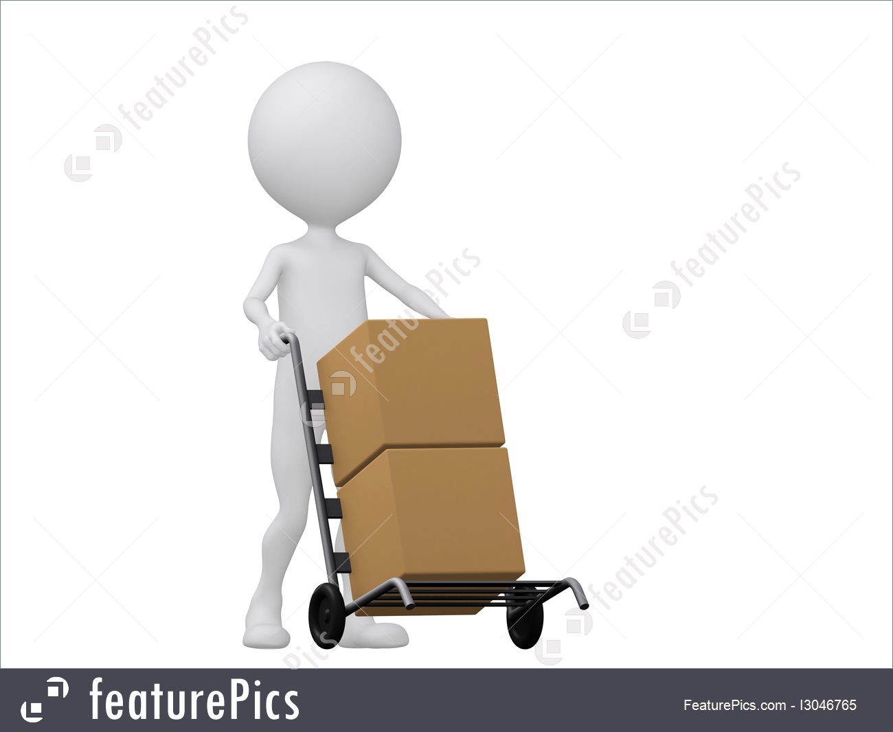 1300x1066 Illustration Of Person Icon With Hand Trucks And Cargo Boxes