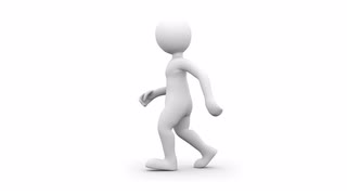 320x180 Character Man, Person Walks With An Alpha Matte Stock Video