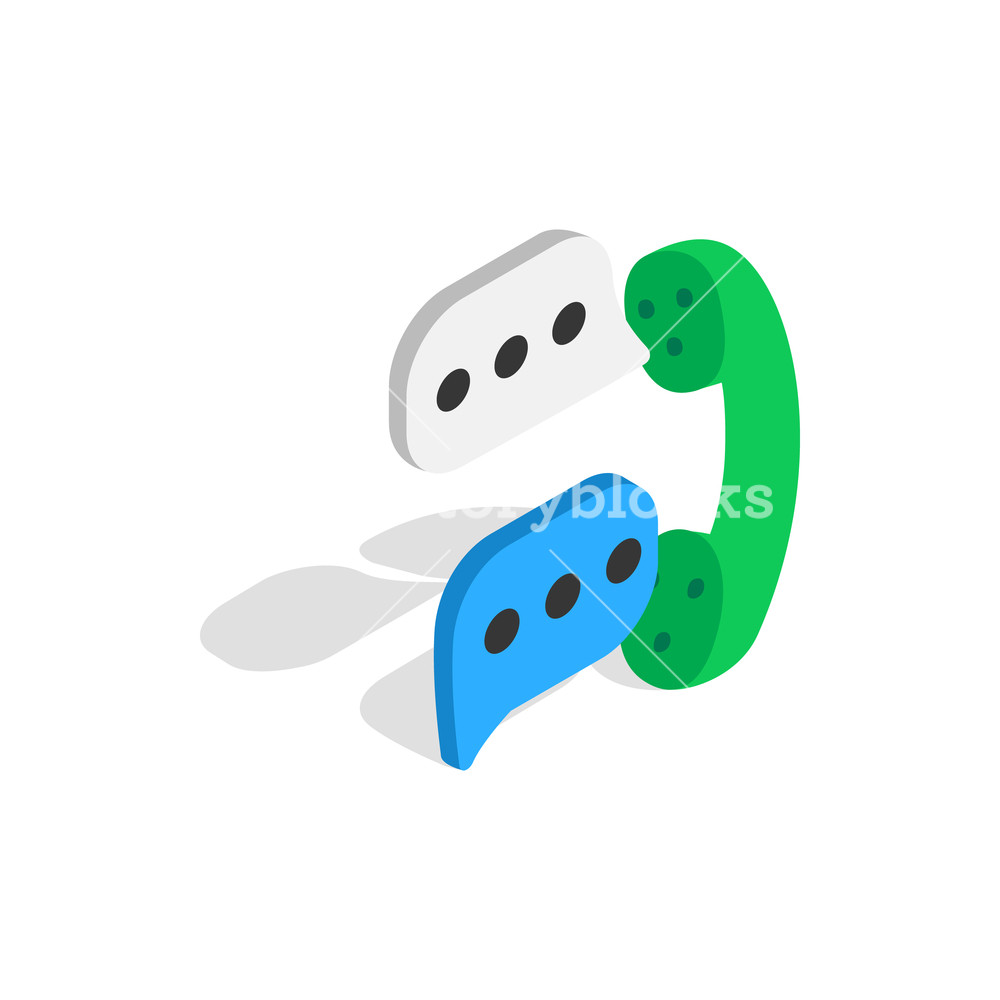 1000x1000 Talking On Phone Icon In Isometric Style Isolated On White