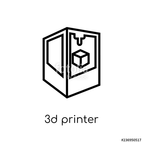 500x500 Printer Icon Trendy Modern Flat Linear Vector Printer Icon