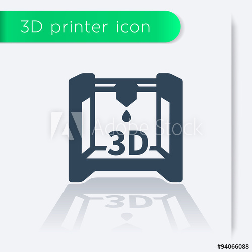 500x500 Printer Icon, Vector Illustration